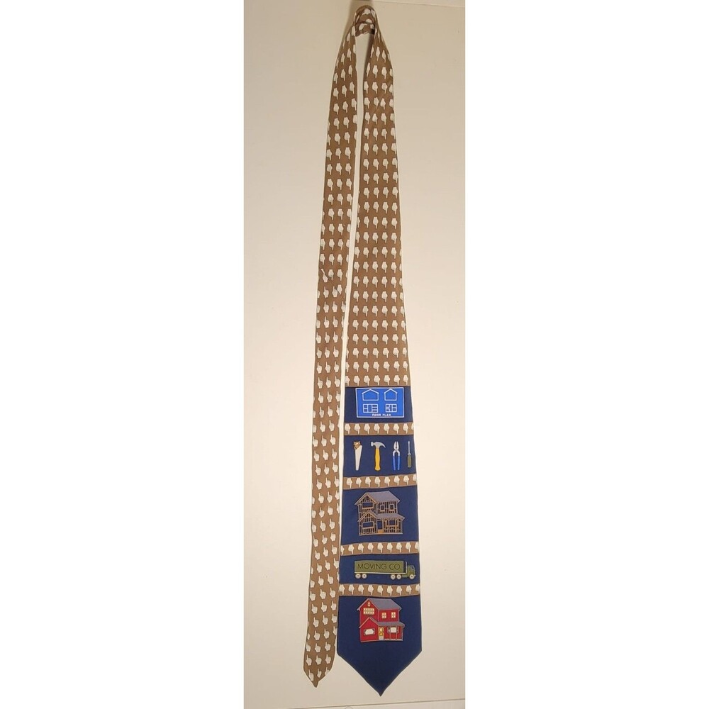 Men's Vicky Davis " House Work " Remodel  100% Silk NeckTie
